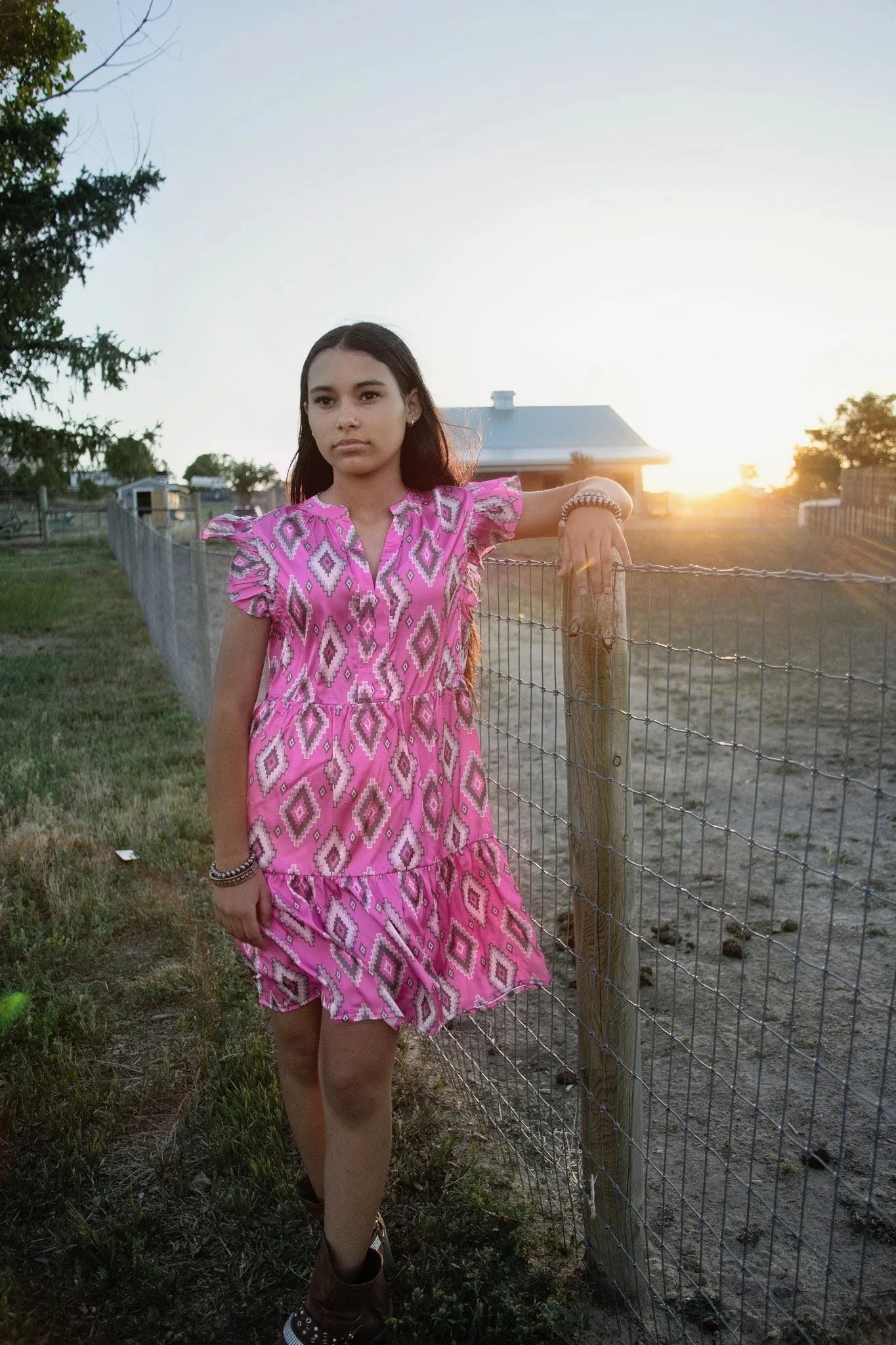 Pretty in the West Ruffle Mini Dress - Image 2