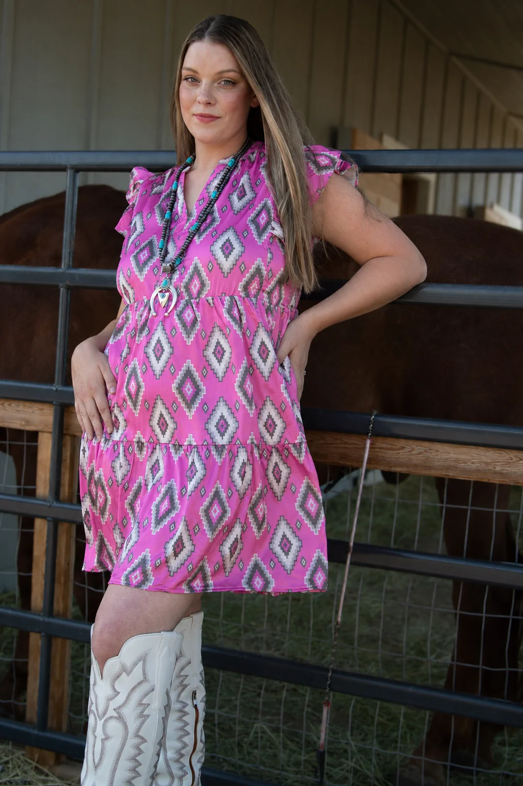 Pretty in the West Ruffle Mini Dress - Image 3