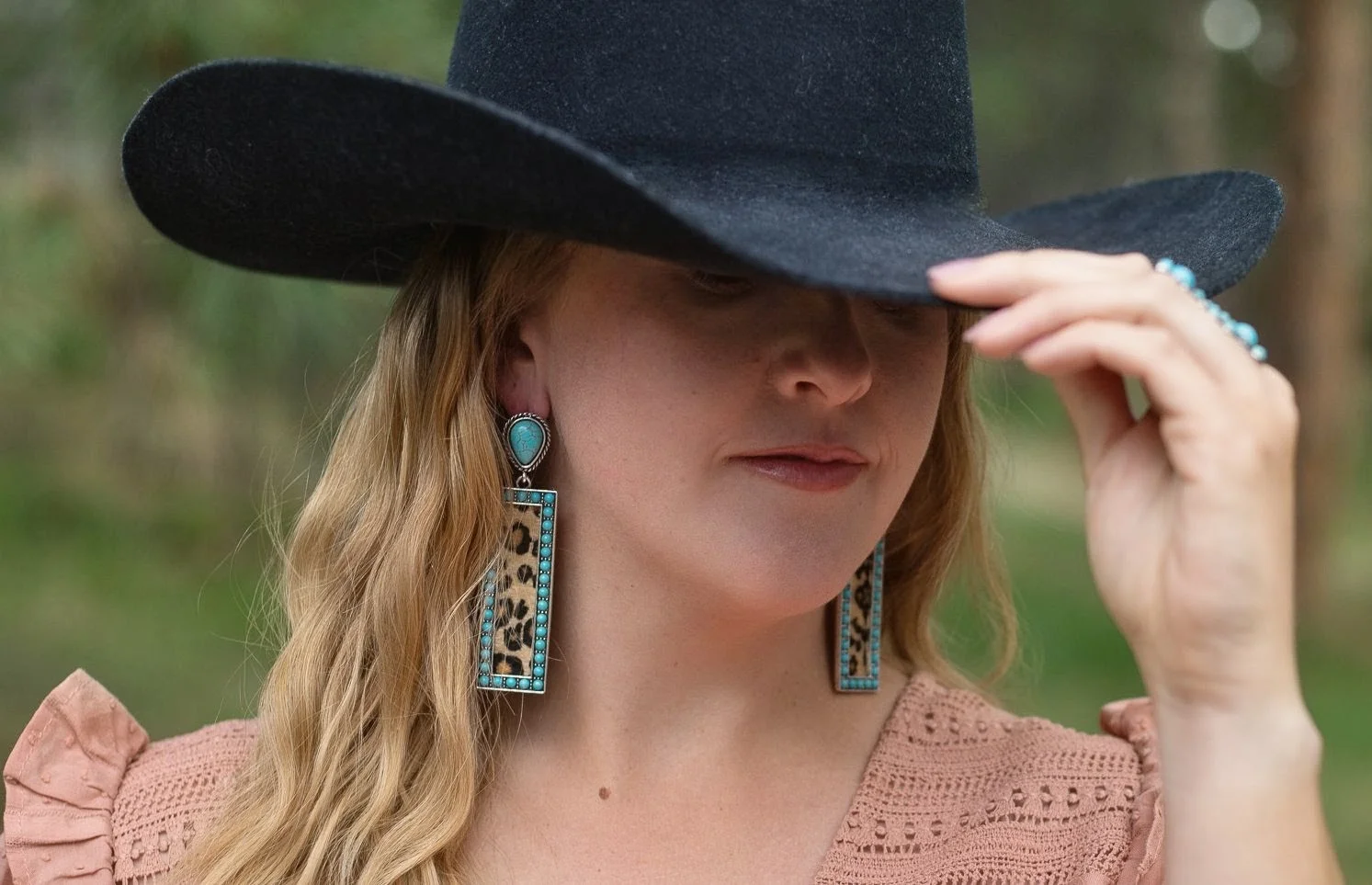 Wild Side Turquoise Leopard Earrings - Image 3