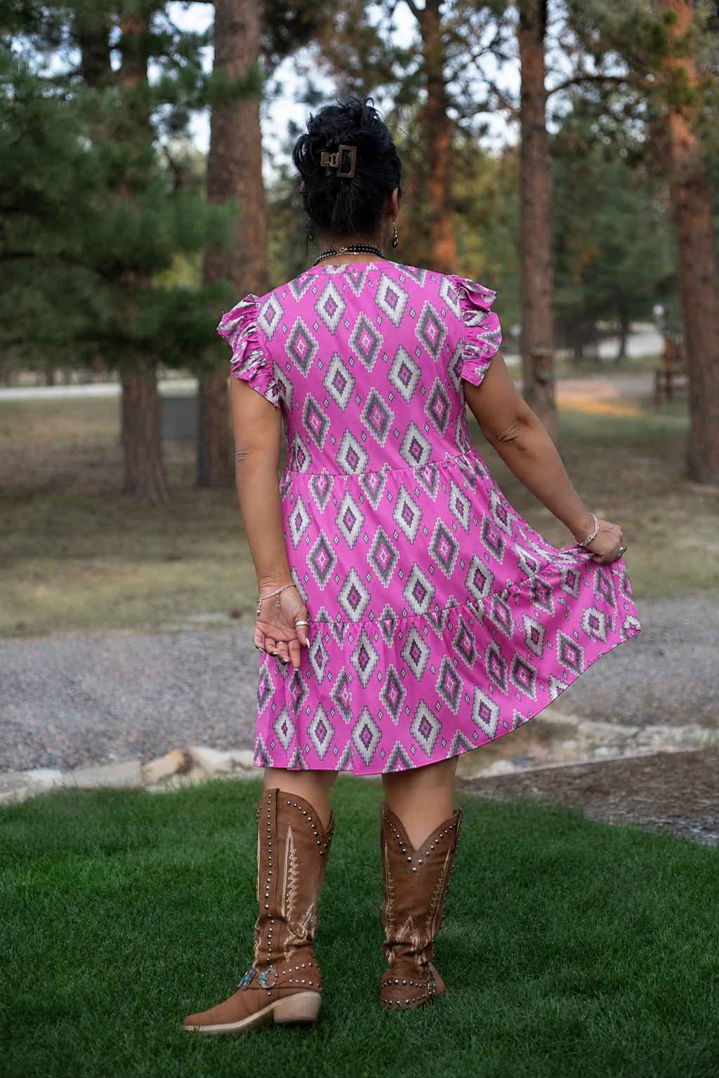 Pretty in the West Ruffle Mini Dress - Image 4