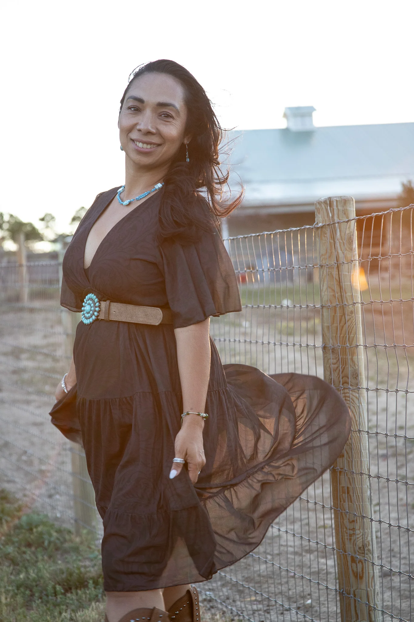 Midnight Rodeo Tooled Burnout Midi Dress - Image 6