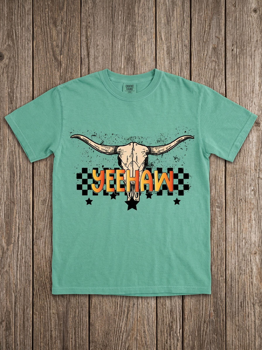 Yeehaw Checkered Tee