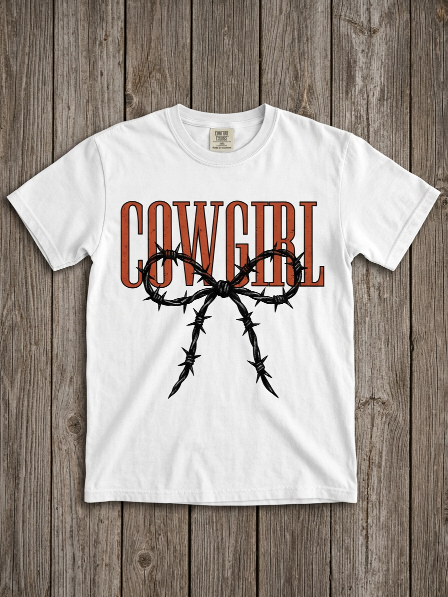 Barbed Wire Cowgirl Tee