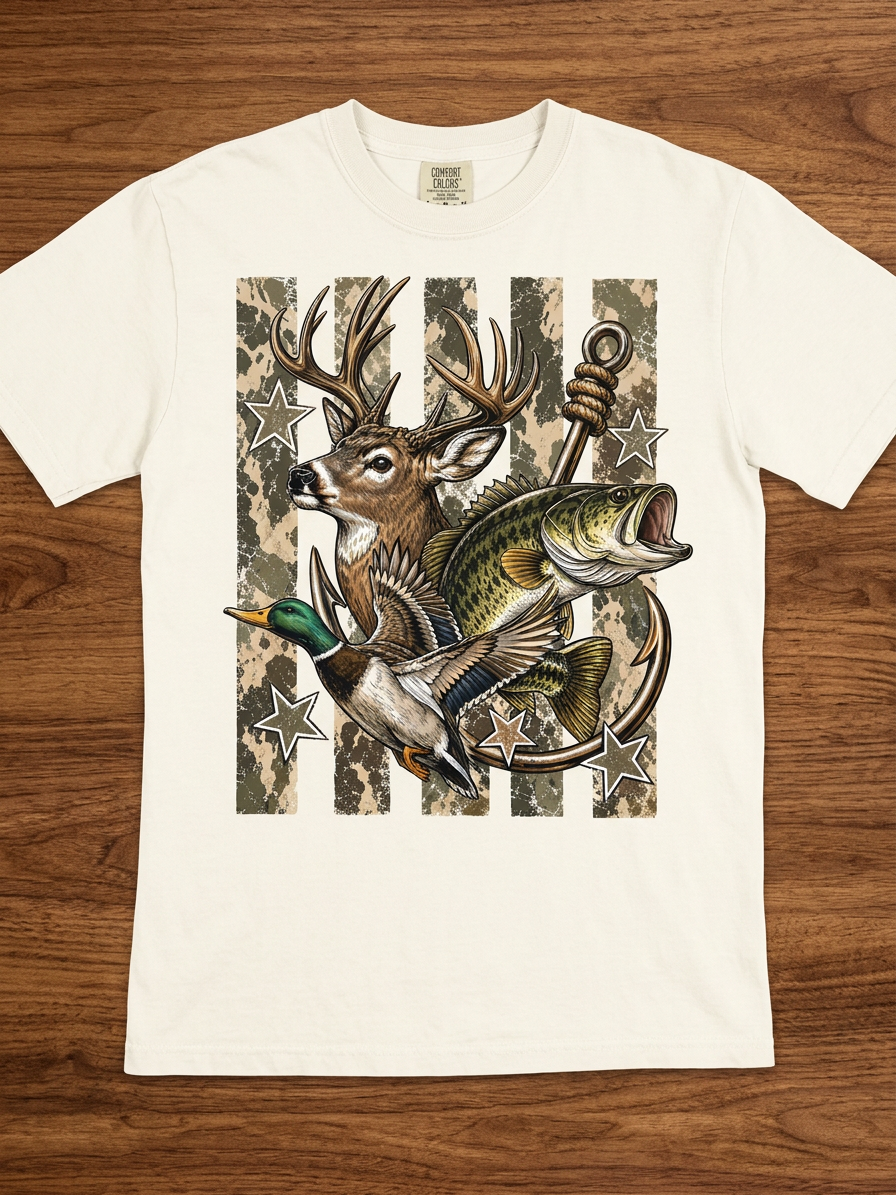 Hook, Hunt & Fly Tee